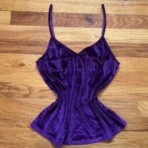 Y2K Whimsygoth Purple Velvet Cami Tank Top Size M 90s 2000s Fairy